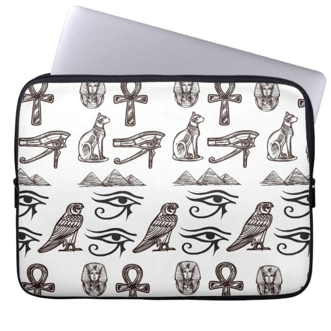 時代を超越したエジプト古美術デジタルパターン ラップトップスリーブ (正面)