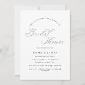 時代を超越したエレガンス | シンプルブライダルシャワー 招待状 (正面)