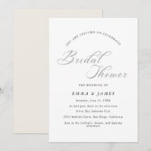 時代を超越したエレガンス | シンプルブライダルシャワー 招待状 (正面/裏面)