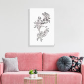 「時代を超越したエレガンス：スカルとバラ」 キャンバスプリント (インサイチュ (リビング))