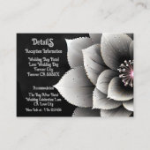 時代を超越したエレガンス:ブラック&シルバー結婚ブロッサム エンクロージャーカード (正面)