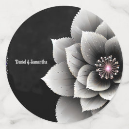 時代を超越したエレガンス：ブラック&シルバー結婚ブロッサム コンフェッティ