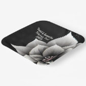 時代を超越したエレガンス：ブラック&シルバー結婚ブロッサム ペーパープレート (傾斜あり)