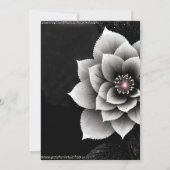 時代を超越したエレガンス：ブラック&シルバー結婚ブロッサム 招待状 (裏面)