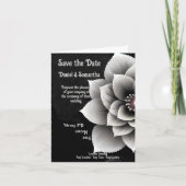 時代を超越したエレガンス:ブラック&シルバー結婚ブロッサム 招待状 (正面)