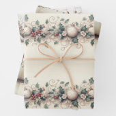 時代を超越したエレガンス:ヴィンテージクリスマス ラッピングペーパーシート (インサイチュ)