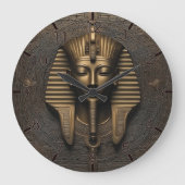 時代を超越したエレガンス:古代ファラオ時計 ラージ壁時計 (正面)