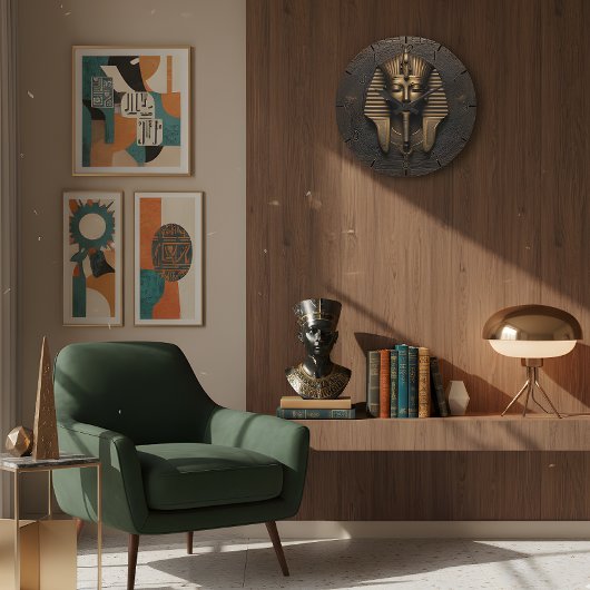 時代を超越したエレガンス:古代ファラオ時計 ラージ壁時計