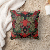 時代を超越したエレガンス：赤日本のヴィンテージフローラ クッション (ブランケット)