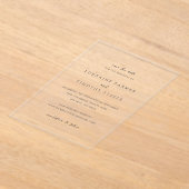 時代を超越したエレガントな結婚式 アクリル招待状 (レイダウン)