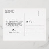 時代を超越したエレガントな結婚式 箔招待状ポストカード (裏面)