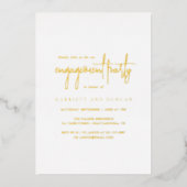 時代を超越したエレガント婚約パーティ 箔招待状 (正面)