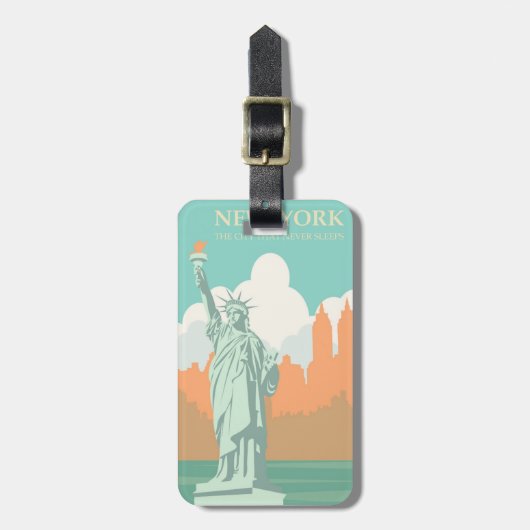 時代を超越したニューヨーク市の自由の女神 ラゲッジタグ (正面縦)