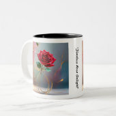 「時代を超越したバラの喜び」 ツートーンマグカップ (正面左)