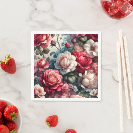 時代を超越したバラフローラチャーム スタンダードカクテルナプキン