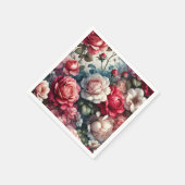 時代を超越したバラフローラチャーム スタンダードカクテルナプキン (角)