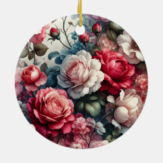 時代を超越したバラフローラチャーム セラミックオーナメント (裏面)