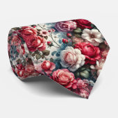 時代を超越したバラフローラチャーム ネクタイ (ロール)