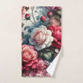 時代を超越したバラフローラチャーム バスタオルセット (ハンドタオル)