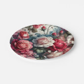 時代を超越したバラフローラチャーム ペーパープレート (アングル)