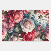 時代を超越したバラフローラチャーム ラッピングペーパーシート (正面)