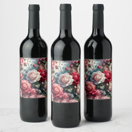 時代を超越したバラフローラチャーム ワインラベル