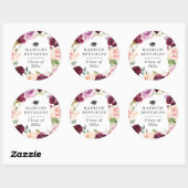 時代を超越したフローラリースの卒業祝い ラウンドシール (シート)