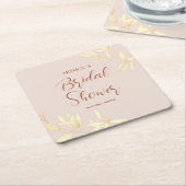 時代を超越したフローラ素朴ブライダルシャワー スクエアペーパーコースター (アングル)
