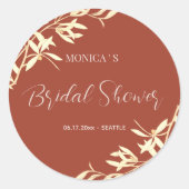 時代を超越したフローラ素朴ブライダルシャワー ラウンドシール (正面)