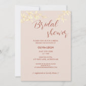 時代を超越したフローラ素朴ブライダルシャワー 招待状 (正面)