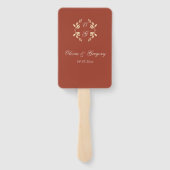 時代を超越したフローラ素朴結婚式 プログラム ハンドファン (裏面)