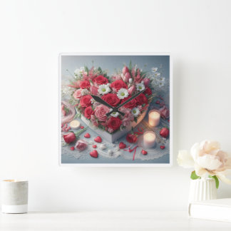 時代を超越したフローラ美しい壁時計 スクエア壁時計