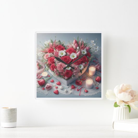 時代を超越したフローラ美しい壁時計 スクエア壁時計 (ホーム)