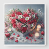 時代を超越したフローラ美しい壁時計 スクエア壁時計 (正面)