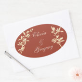 時代を超越したフローラ 素朴 楕円形シール (封筒)