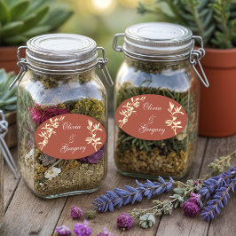 時代を超越したフローラ 素朴 楕円形シール