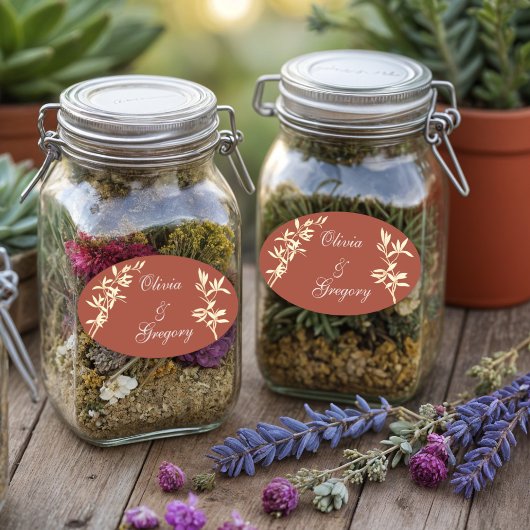 時代を超越したフローラ 素朴 楕円形シール