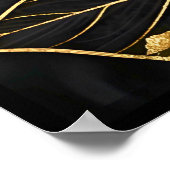 時代を超越したブラックと金ゴールドリーフ ポスター (角)