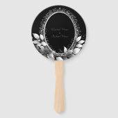 時代を超越したブラックタイ結婚お祝い ハンドファン (裏面)