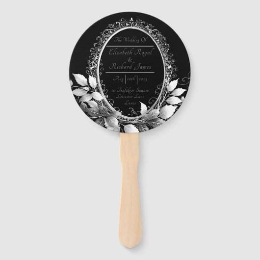 時代を超越したブラックタイ結婚お祝い ハンドファン (正面)