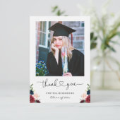 時代を超越したブルゴーニュ花模様大学院写真 サンキューカード (スタンド正面)