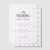 時代を超越したミニマル白黒結婚ズ ベラム紙招待状 (オフセット (招待状))