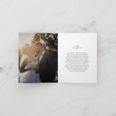 時代を超越したモノクロ写真エレガントな結婚式 サンキューカード (内部)