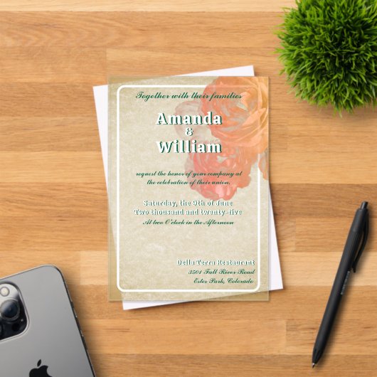 時代を超越したロマンチックな絶妙結婚な アクリル招待状 (インサイチュ (招待状))