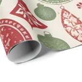 時代を超越したヴィンテージクリスマスオーナメントパターン ラッピングペーパー (ロールコーナー)