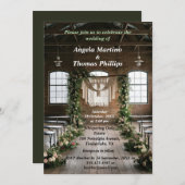 時代を超越したヴィンテージ結婚式 招待状 (正面/裏面)