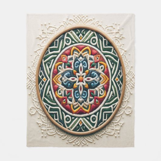 時代を超越した刺#4 フリースブランケット (正面)