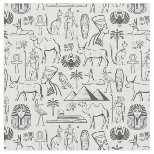 時代を超越した古代エジプトのアイコンファブリックデザイン ファブリック (クローズアップ)