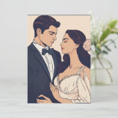 時代を超越した宝物:署名結婚式招待状 招待状 (スタンド正面)