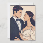 時代を超越した宝物:署名結婚式招待状 招待状 (裏面)